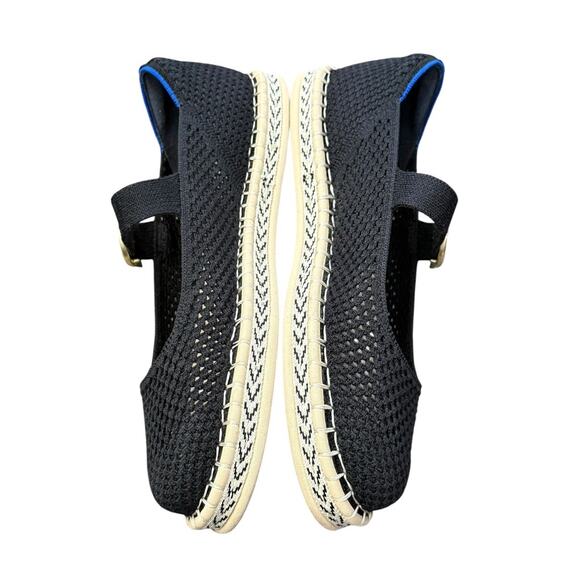 Rothys Espadrille Mary Jane Flats Shoes Round Toe Black Casual Walking Size 8.5 - Picture 5 of 12